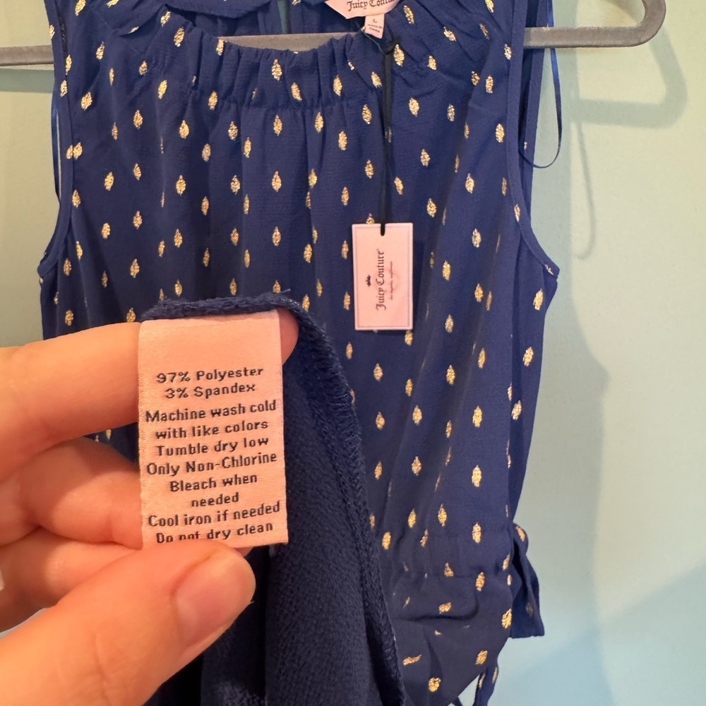 JUICY COUTURE tank dress with gold shimmer polka dots - Picture 11 of 14